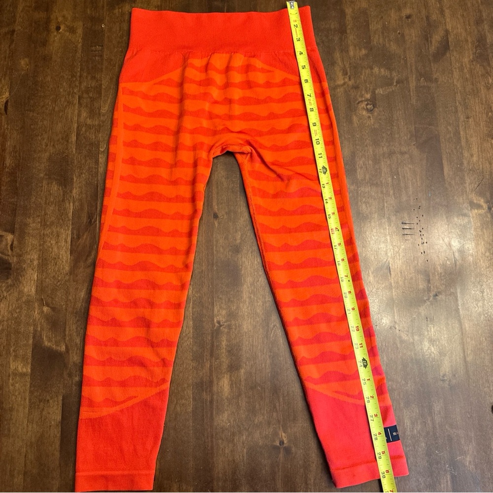 Adidas x‎ Marimekko Aeroknit 7/8 Leggings Small Orange Stripe Sexy Gym 🧡 - Picture 3 of 7
